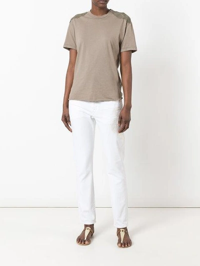 Shop Sandrine Rose Embroidered Jeans In White