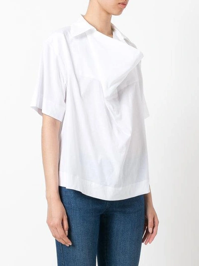 Shop Marni Oversized Neckline Shirt In White