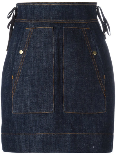 Kenzo High-waisted Denim Skirt In Midnight Blue