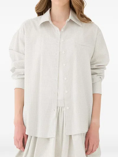 Eleh Off-white Check Pattern Shirt In White
