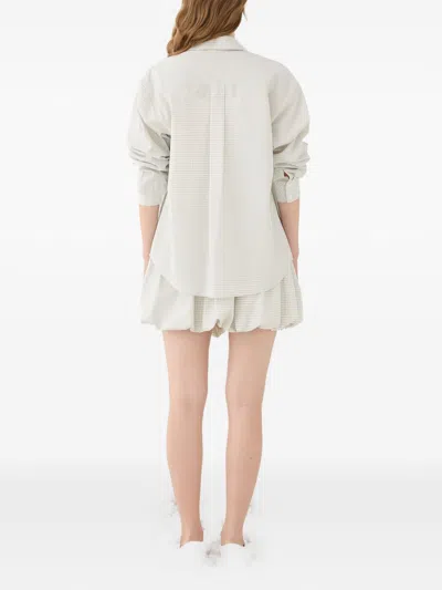 Eleh Off-white Check Pattern Shirt In White