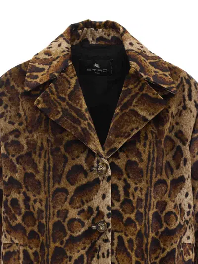 Etro Multicolor Jacket In Brown