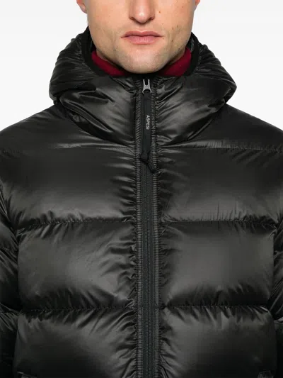Aspesi Tailored Black Coat With Structured Collar In Black