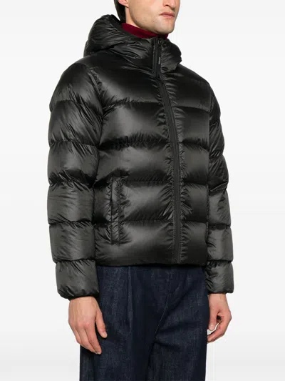 Aspesi Tailored Black Coat With Structured Collar In Black