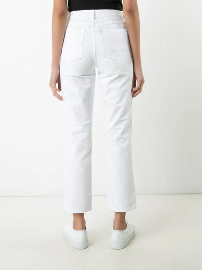 Shop Alexander Wang Distressed Straight Jeans In White