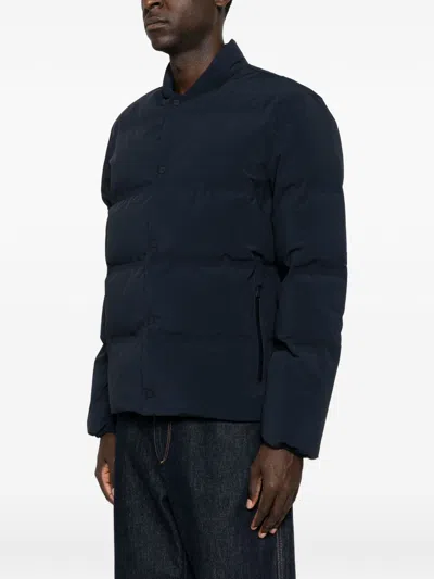 Herno Quilted Press-stud Jacket In Blue