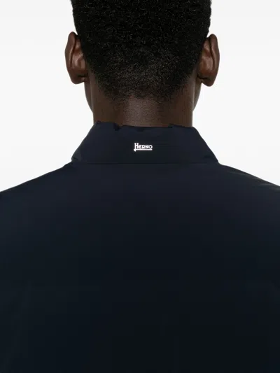Herno Quilted Press-stud Jacket In Blue