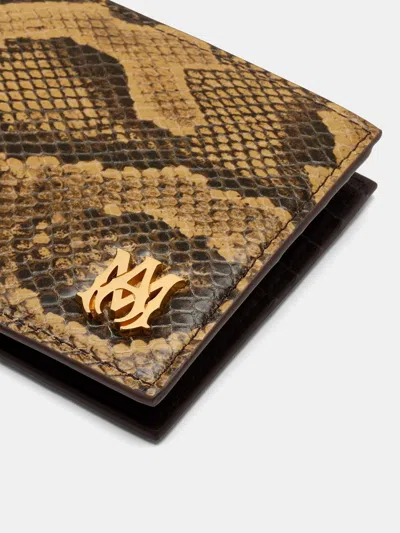 Amiri Python-embossed Bifold Wallet In Brown