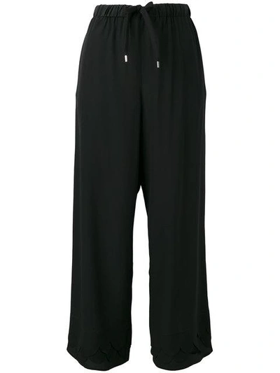 Shop Red Valentino Scalloped Hem Cropped Trousers