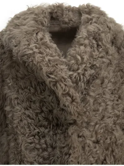 Blancha Shearling Coat In Brown