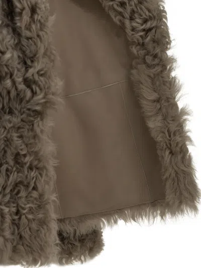 Blancha Shearling Coat In Brown