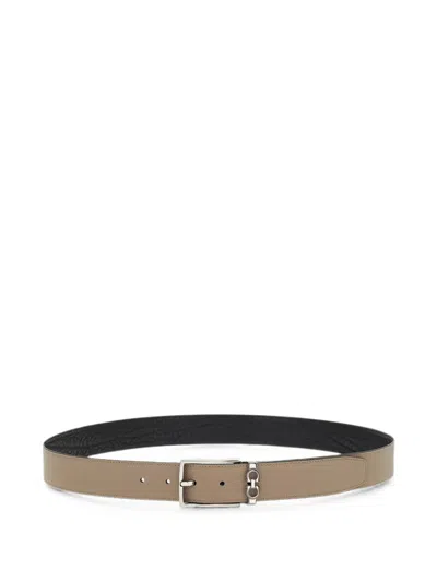 Ferragamo Reversible And Adjustable Belt With Rectangular Buckle In Red