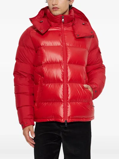 Moncler Maya Jacket Quilted Nylon Down Jacket In Red
