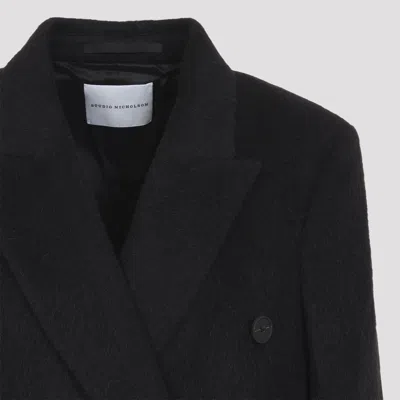 Studio Nicholson Aber Double-breasted Oversized Coat In Black