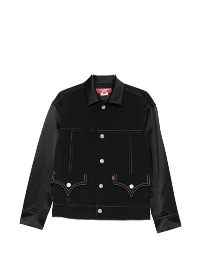 Junya Watanabe Black Drill Jacket With Wool Lining In Black