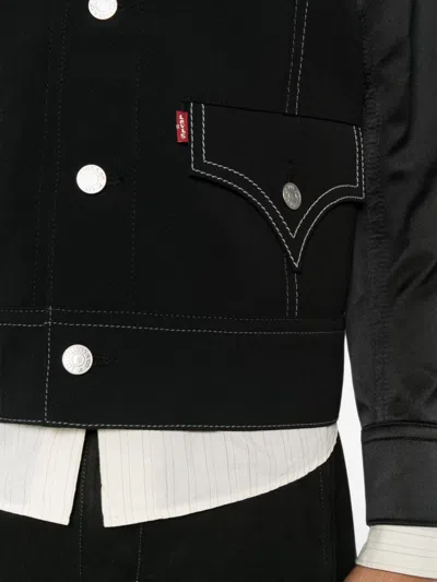 Junya Watanabe Black Drill Jacket With Wool Lining In Black