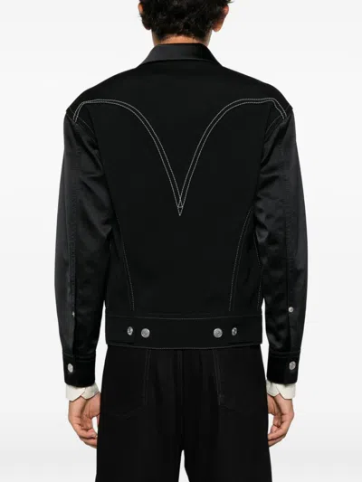 Junya Watanabe Black Drill Jacket With Wool Lining In Black