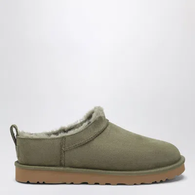 Ugg Burnt Olive Classic Micro Ankle Boots In Green
