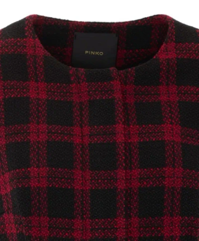 Pinko Check-pattern Tweed Jacket In Black