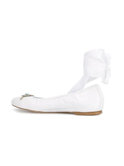 Shop Chiara Ferragni Front Strap Ballerina Shoes
