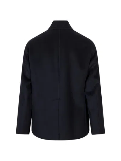 Montecore Button-up Stand-collar Jacket In Blue