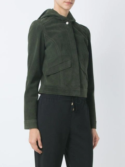 Shop Talie Nk Leather Jacket In Green