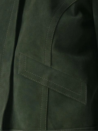 Shop Talie Nk Leather Jacket In Green