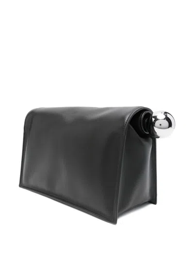 Jacquemus Rectangular Lamb Leather Clutch With Rolled Handle In White