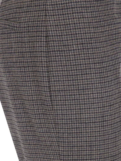 Etro Houndstooth-pattern Flared Trousers In Gray