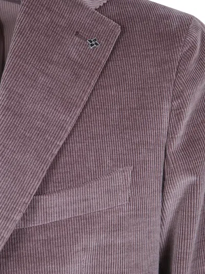 Tagliatore Wool Single-breasted Suit Jacket In Pink