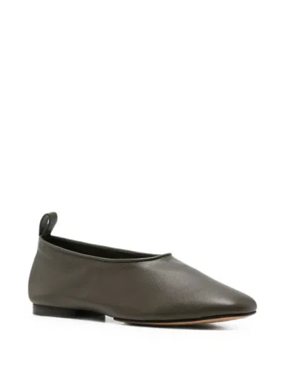 Soeur Pull-tab Leather Ballet Flats In Gray
