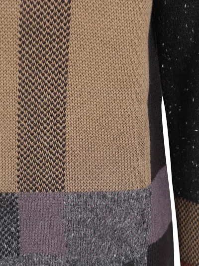 Ps By Paul Smith Black Wool-blend Rich Tone Patchwork Button-up Sweater In Black