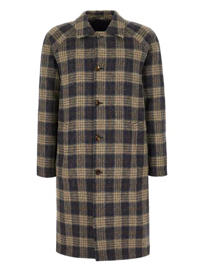 Kired Embroidered Wool Reversible Coat In Brown