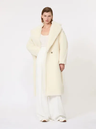 Max Mara Oversized Double-breasted Alpaca-wool Coat With Silk Base In Neutral