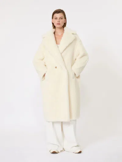 Max Mara Oversized Double-breasted Alpaca-wool Coat With Silk Base In Neutral