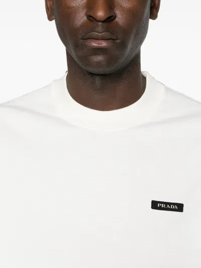 Prada Long-sleeved Cotton T-shirt In Red