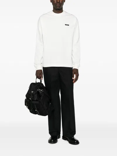 Prada Long-sleeved Cotton T-shirt In Red