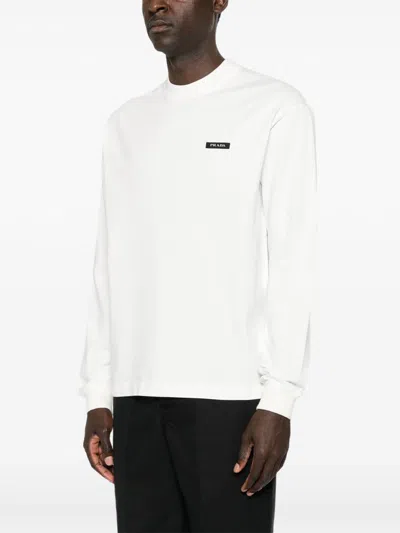 Prada Long-sleeved Cotton T-shirt In Red