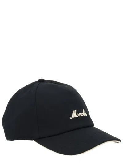 Moncler Casual Cap Curved Brim Eyelet Vents In Black