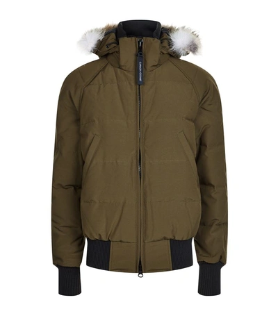 Canada Goose Savona Hooded Quilted Bomber Jacket In Military Green