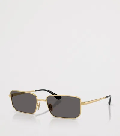 Vogue Metal Rectangular Sunglasses In Brown