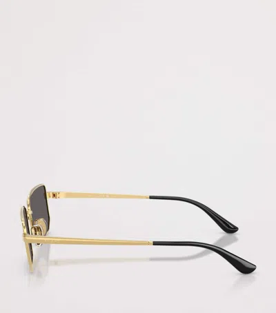 Vogue Metal Rectangular Sunglasses In Brown