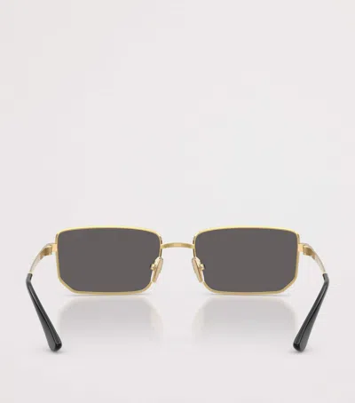 Vogue Metal Rectangular Sunglasses In Brown