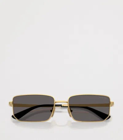 Vogue Metal Rectangular Sunglasses In Brown