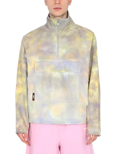 Msgm Purple Printed Regular Jacket In Purple