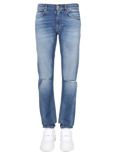 Versace Jeans Con Patch Logo In Blue