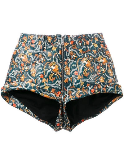 Isabel Marant Foliage Print Shorts In Lead