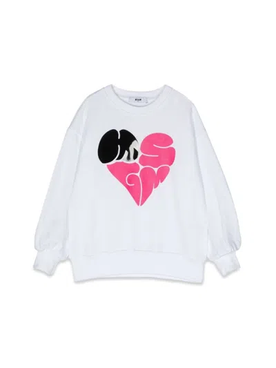 Msgm Over Sweatshirt In White
