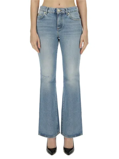 Balmain Flared Jeans With A Distressed Effect In Blue