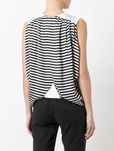 Shop Etro Striped Wrap Front Blouse - Black